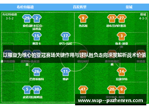 以福登为核心的亚冠赛场关键作用与球队胜负走向深度解析战术价值 以福登为核心的亚冠赛场关键作用与球队胜负走向深度解析战术价值
